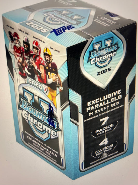 2025 Bowman University Chrome Football 7-Pack Blaster Box