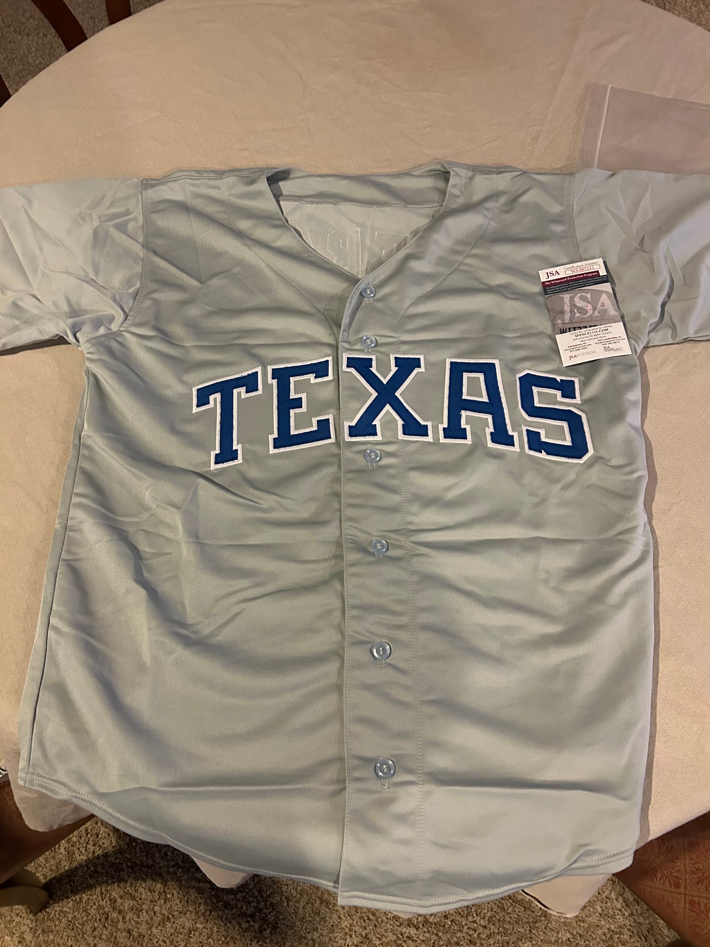 Ruben Sierra autographed signed jersey MLB XL Grey Texas Rangers JSA COA #WA482211