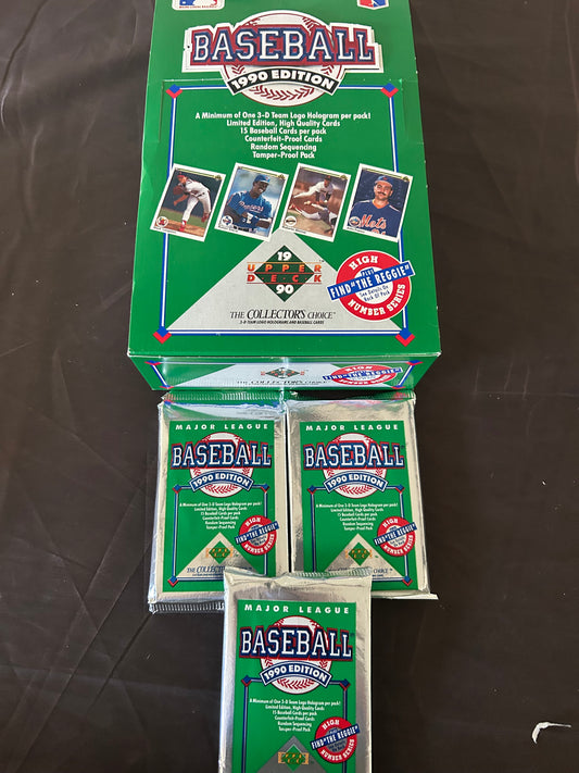 1990 Upper Deck Baseball High Series Packs. ( 3 Pack Lot)