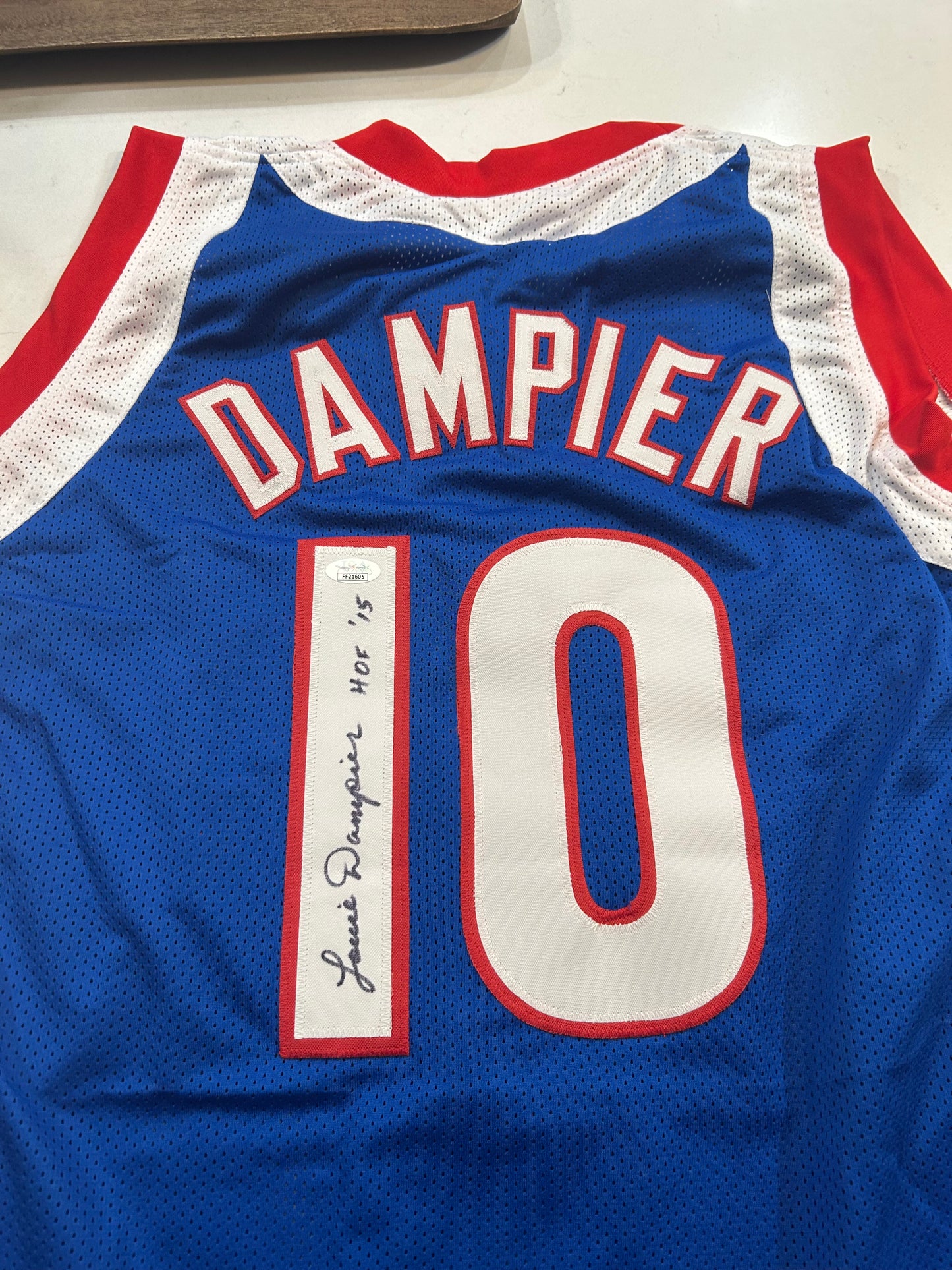 Louie Dampier signed Auto Blue Kentucky Wildcats Jersey HOF With JSA Cert