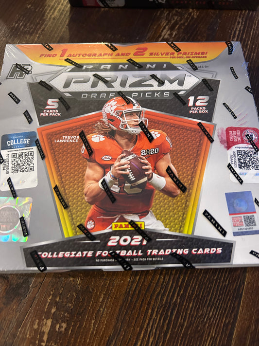 2021 Panini Prizm Collegiate Draft Picks Football Hobby Box H2 1 Auto 2 Silver
