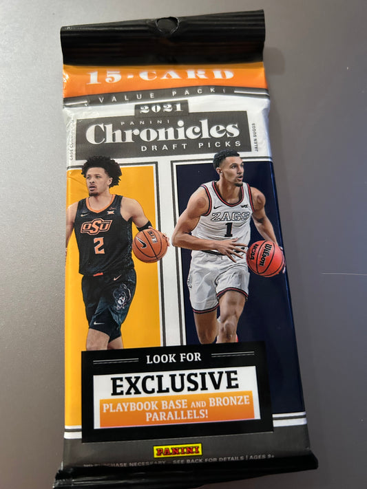 2021/22 Panini Chronicles Draft Picks Basketball 15-Card Value Pack Factory Sealed