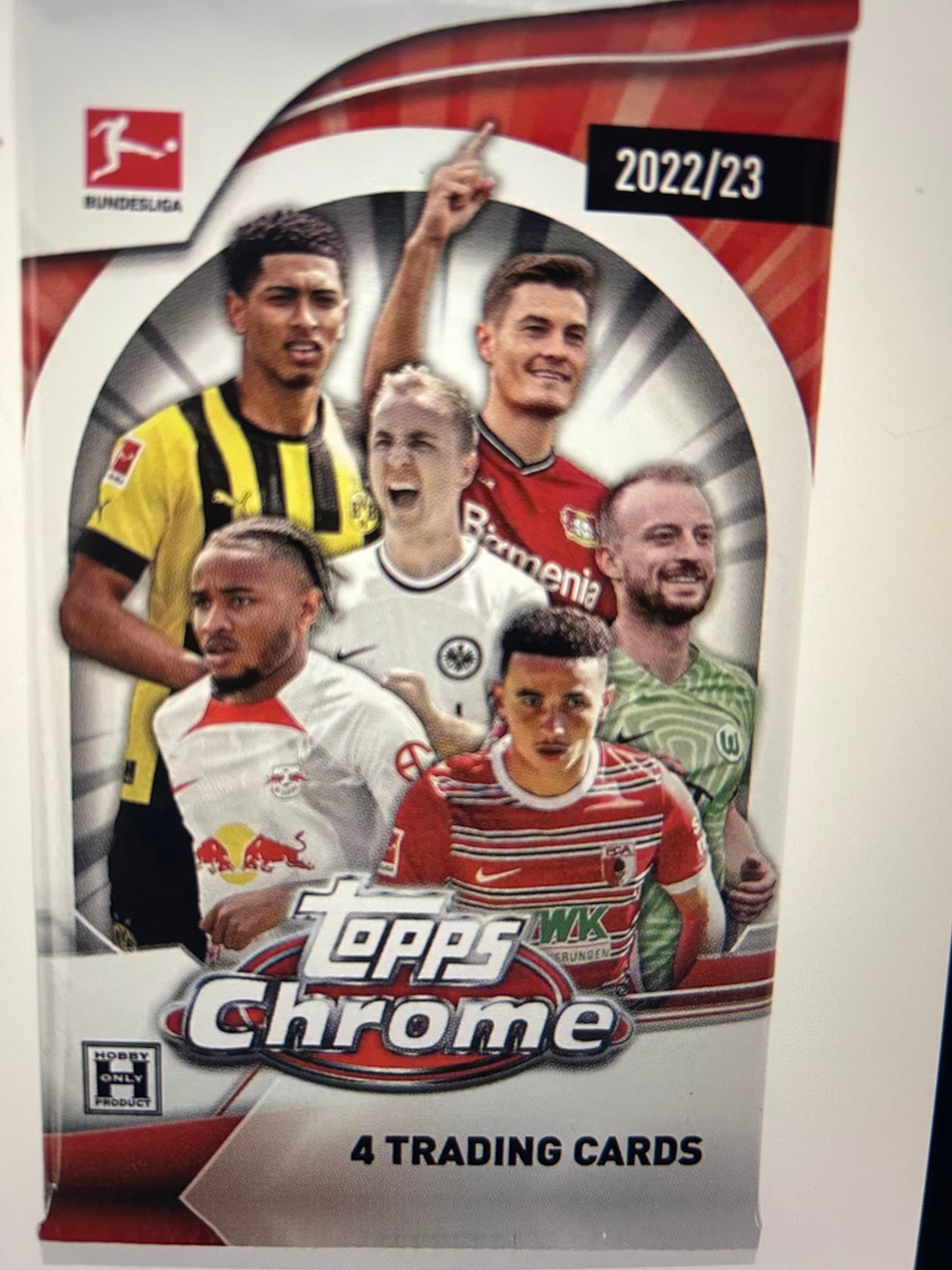 2022/23 Topps Chrome Bundesliga Soccer Hobby Pack.   (4 Pack Lot)