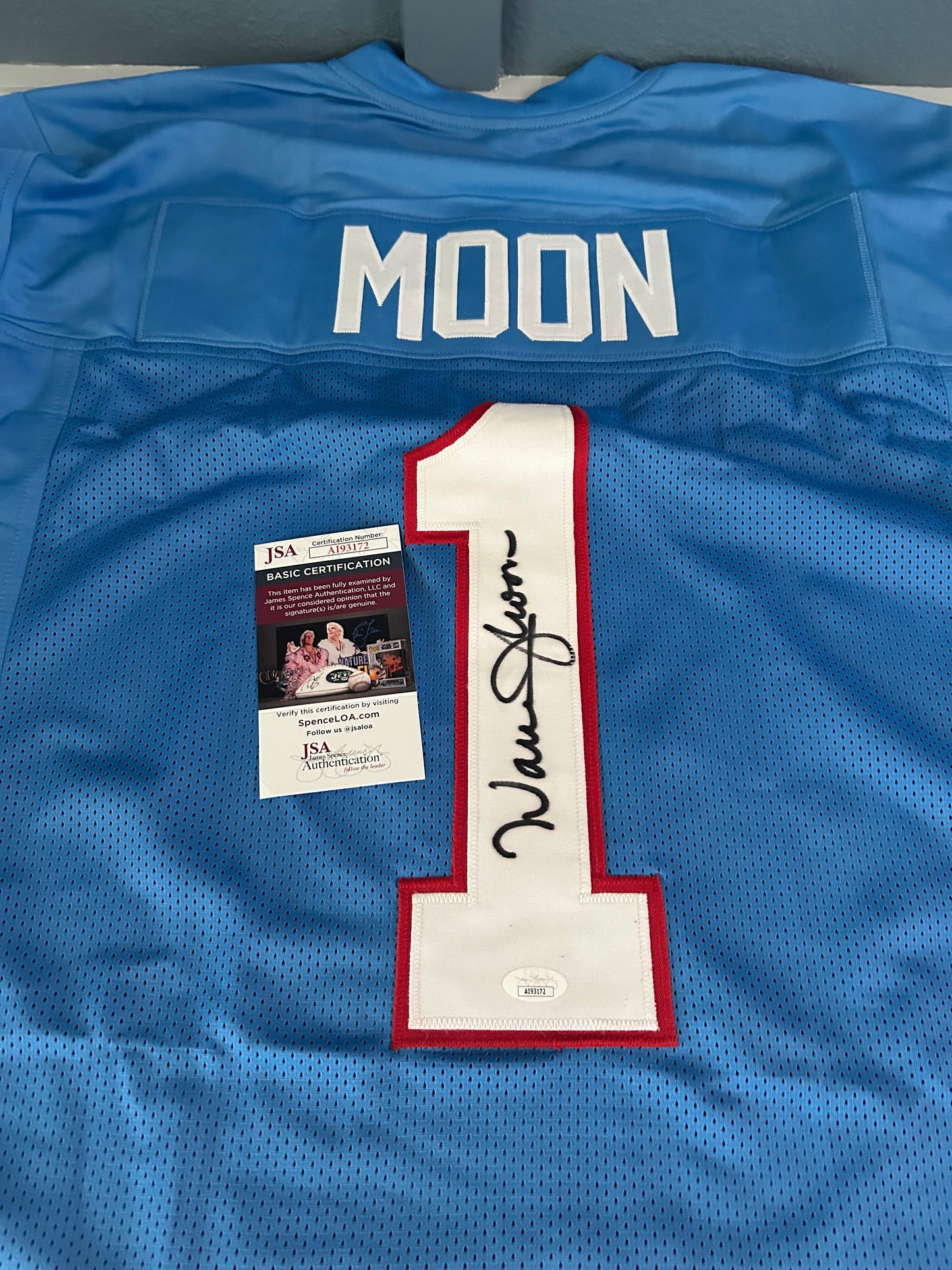 Warren Moon Signed Custom Autograph Football Jersey Houston Oilers JSA A193172