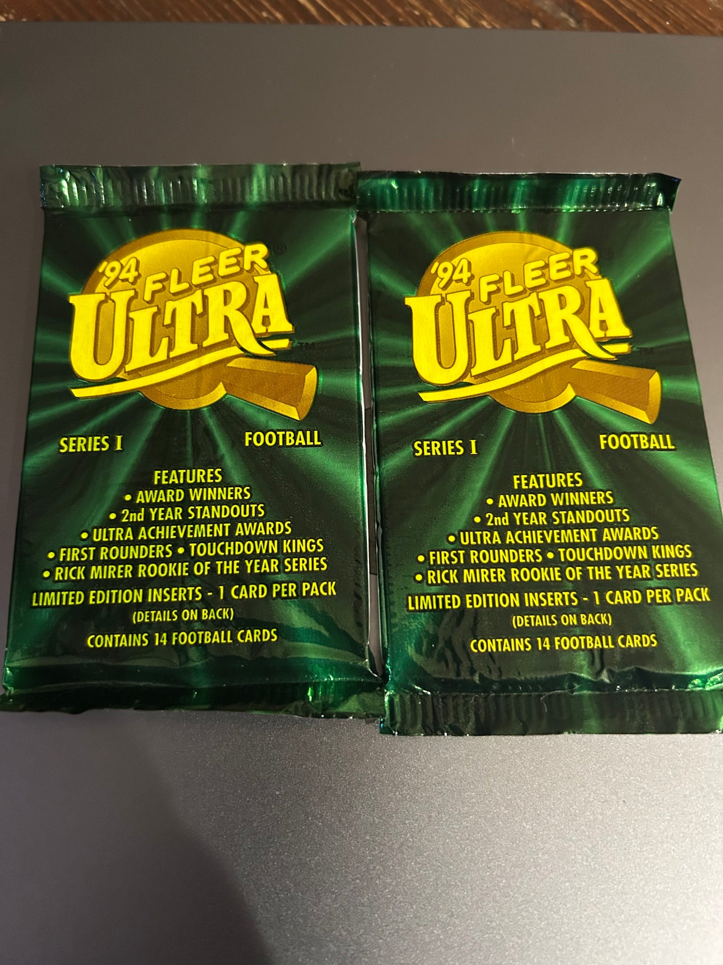 1994 Fleer Ultra Football Series 1 Hobby Pack. ( 2 Pack Lot).,