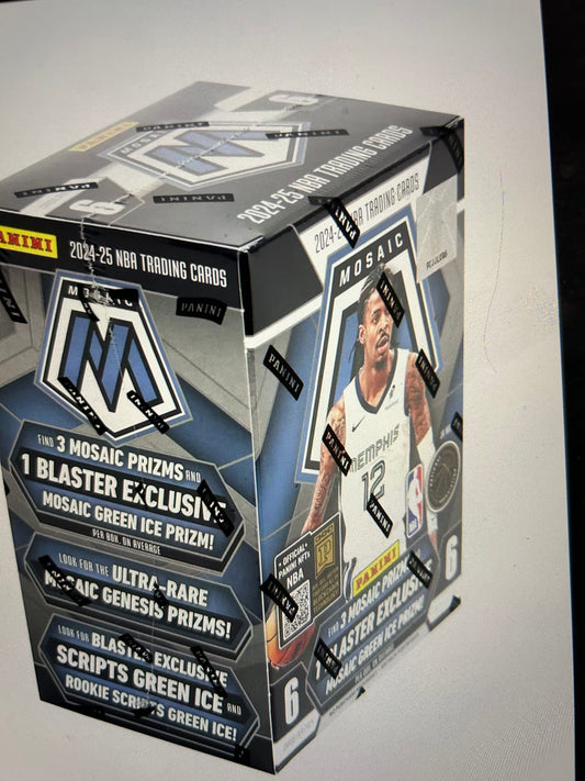 2024/25 Panini Mosaic Basketball 6-Pack Hobby Blaster Box Green Ice Prizm