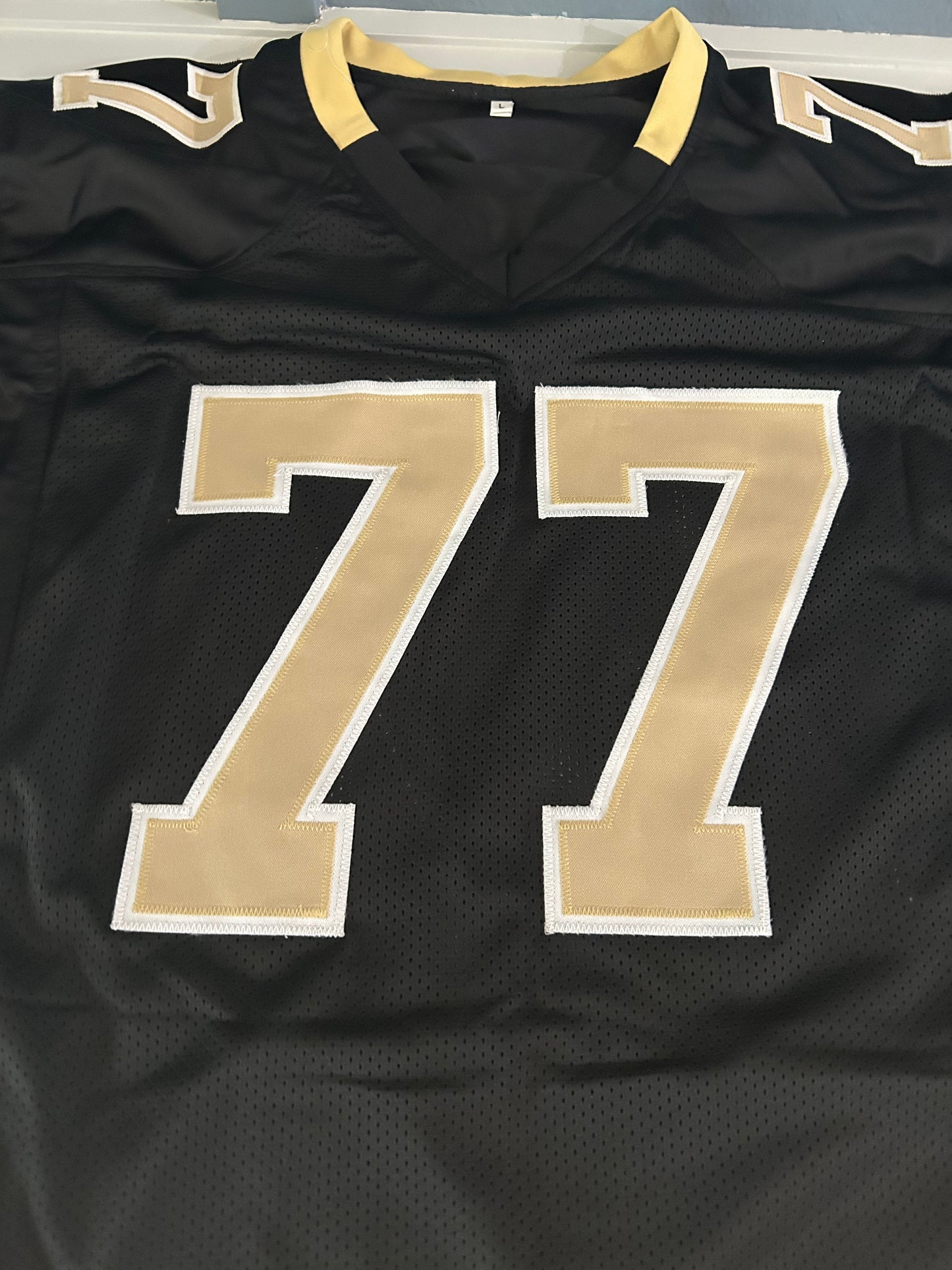 Willie Roaf Autographed/Signed HOF 2012 New Orleans Black Jersey JSA COA  Size large jsa #FF21168