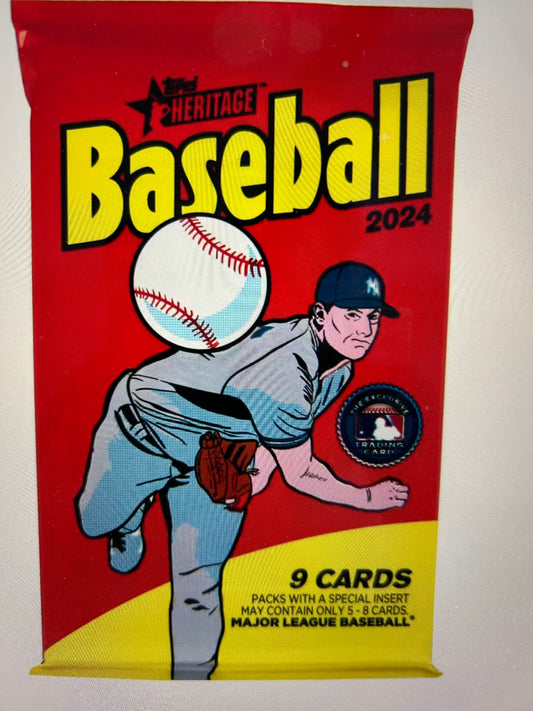 2024 Topps Heritage Baseball Hobby Pack. ( 1 Pack Lot ).