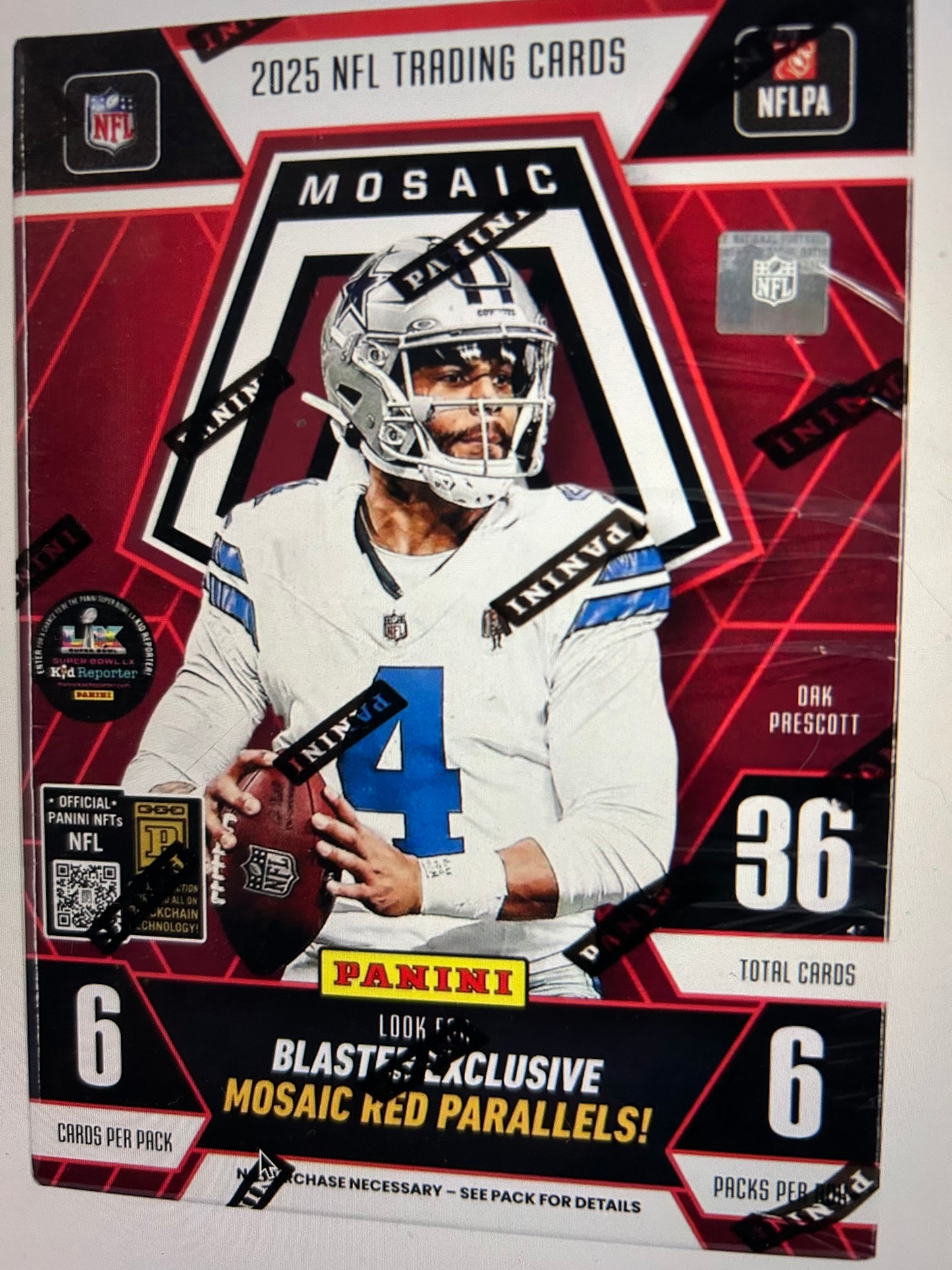 2025 Panini Mosaic Football 6-Pack Hobby Blaster Box. ( Green Mosaics).