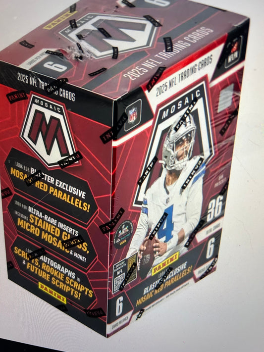 2025 Panini Mosaic Football 6-Pack Hobby Blaster Box. ( Green Mosaics).