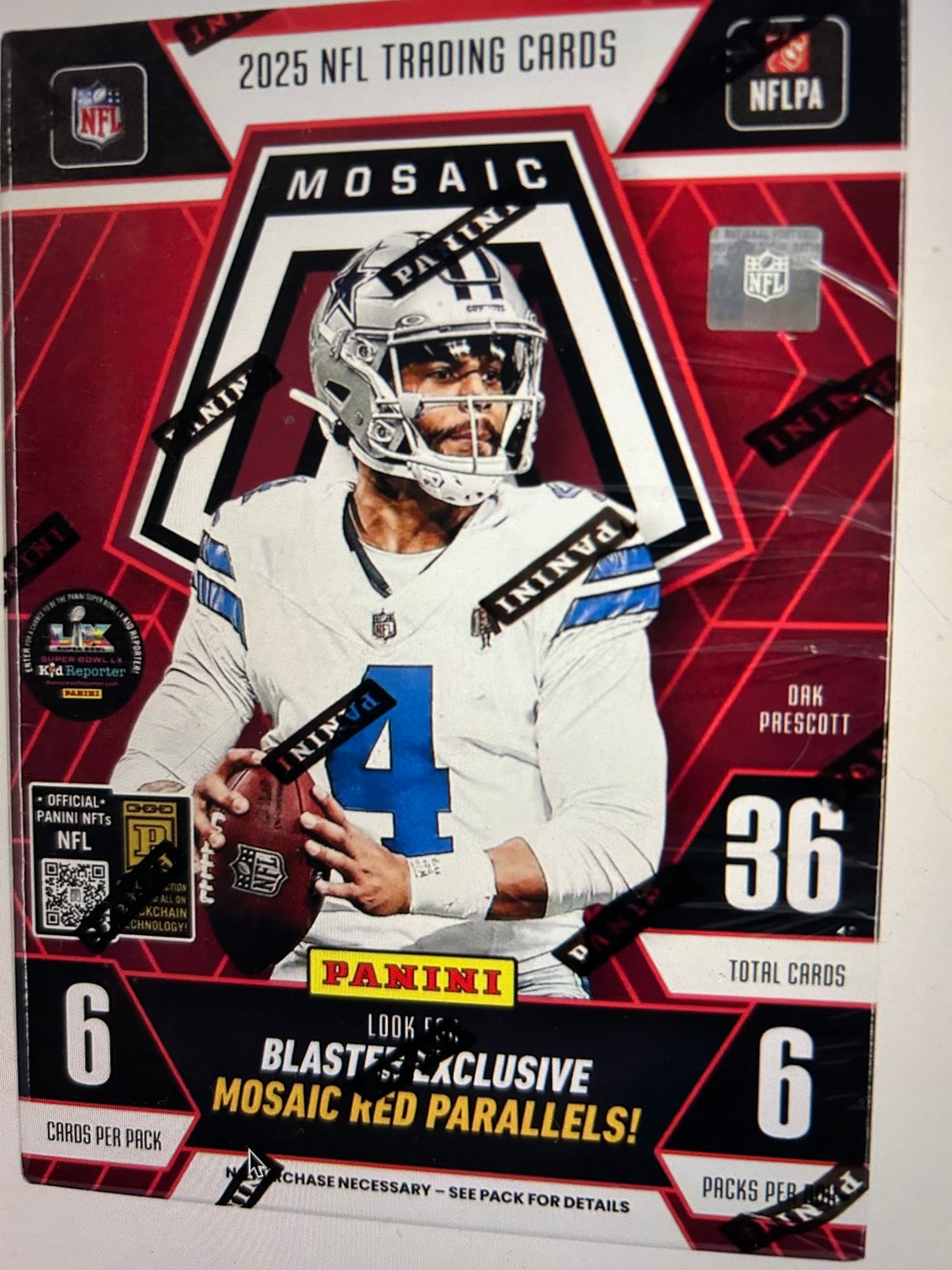 2025 Panini Mosaic Football 6-Pack Hobby Blaster Box. ( Green Mosaics).