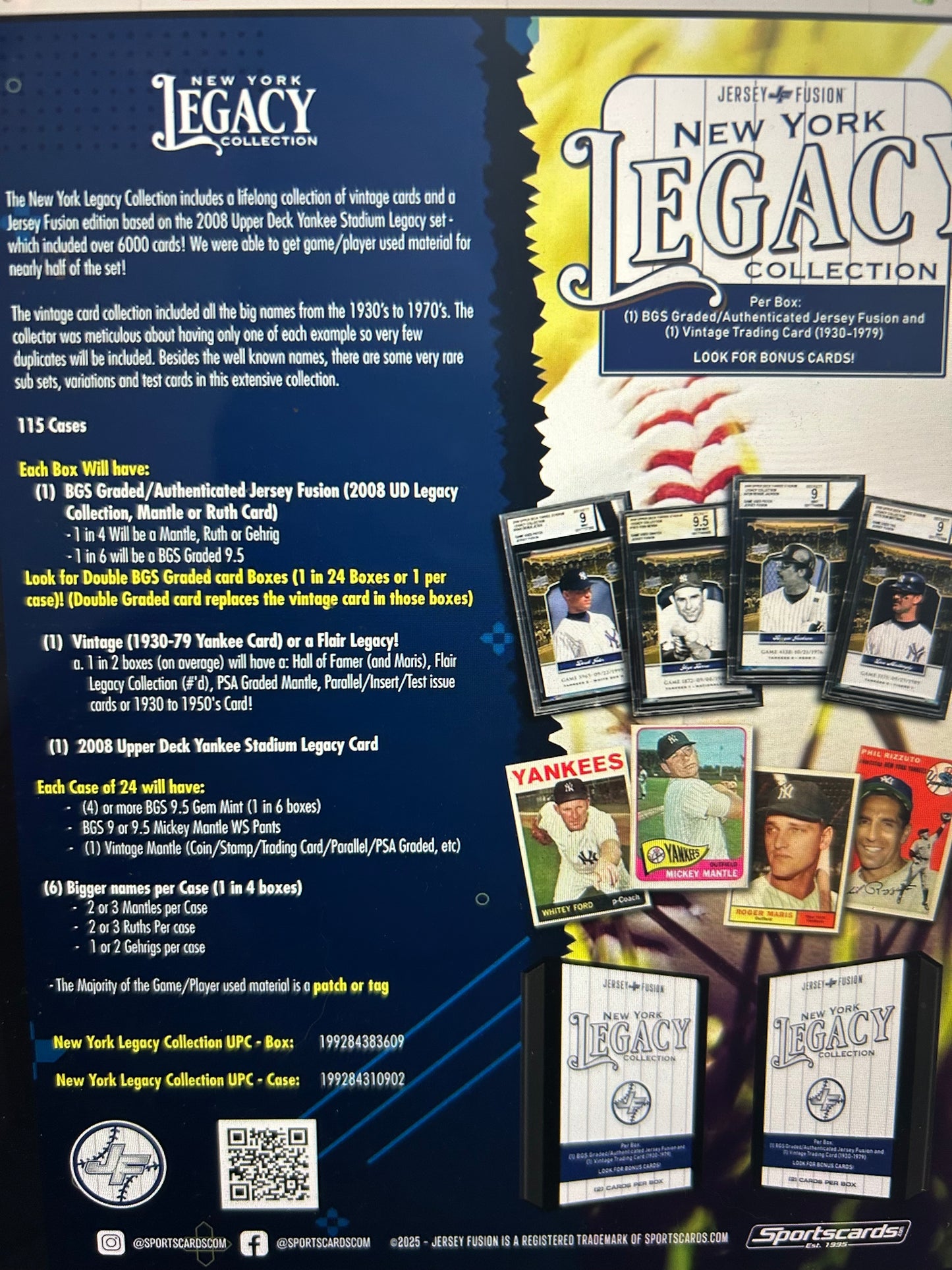 2025 Jersey Fusion New York Legacy Collection Baseball Hobby Box