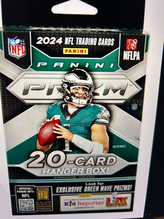 2024 Panini Prizm Football Hanger Box. Exclusive Green Wave Prizms!