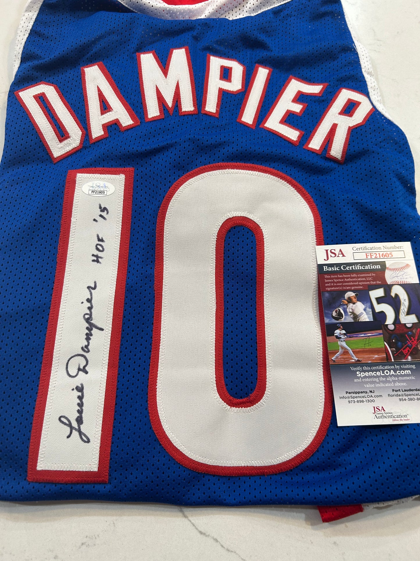Louie Dampier signed Auto Blue Kentucky Wildcats Jersey HOF With JSA Cert