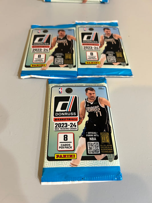 2023/24 Panini DONRUSS Basketball Factory Sealed Retail Packs. 3 Pack Lot