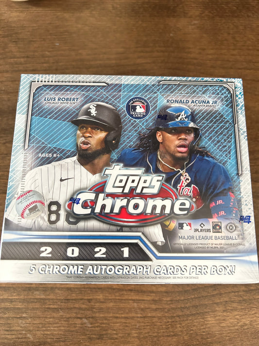 2021 Topps Chrome Baseball Hobby Jumbo Box