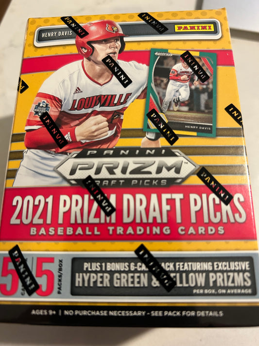 2021 Panini Prizm Draft Picks Baseball 5-Pack Blaster Box (Green Prizms!)