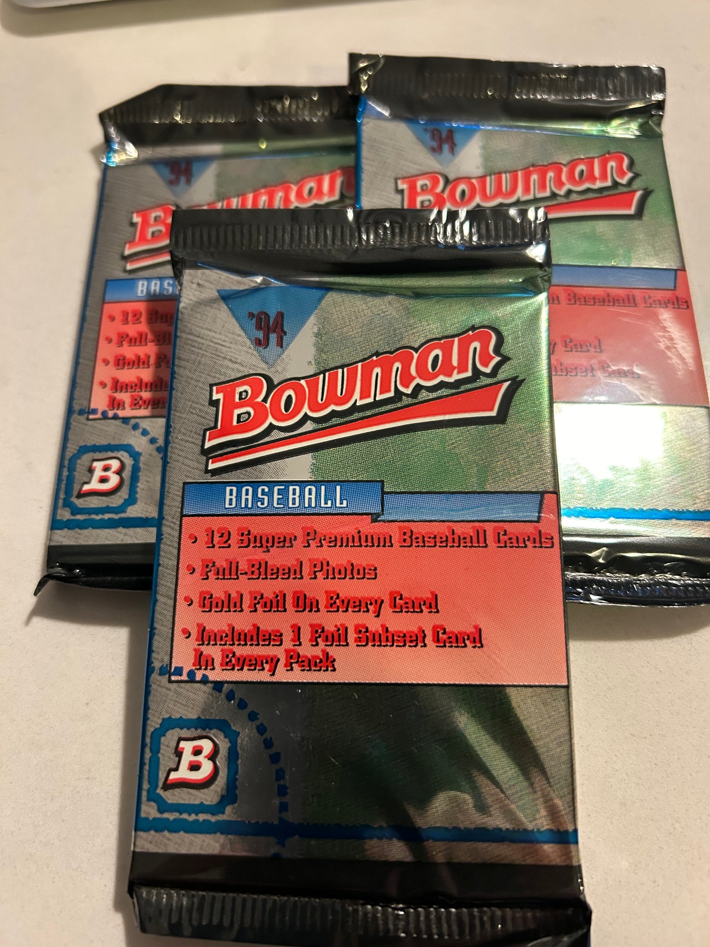 1994 Bowman Baseball 3 pack lot