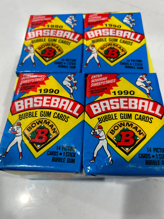 1990 Bowman Baseball 4 Pack Lot for sale