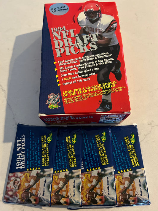 1994 NFL Draft Picks Football 4 Pack Lot Faulk,Dilfer,Shuler Rookies.