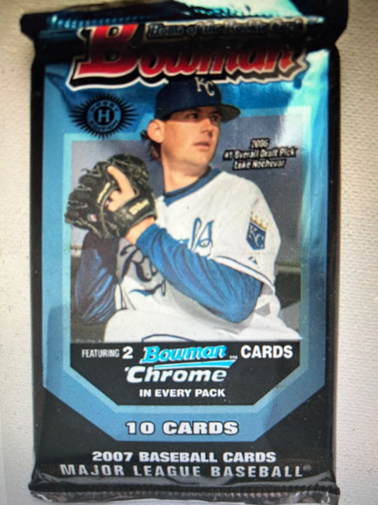 2007 Bowman Baseball Hobby Packs This Listing is for 2 pack lot