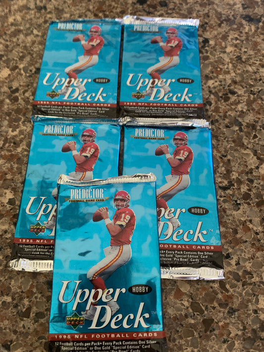 1995 Upper Deck Football Hobby 5 pack lot for sale