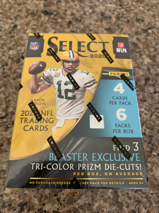 2020 Panini Select Football 6-Pack Blaster Box (Tri-Color Prizms)