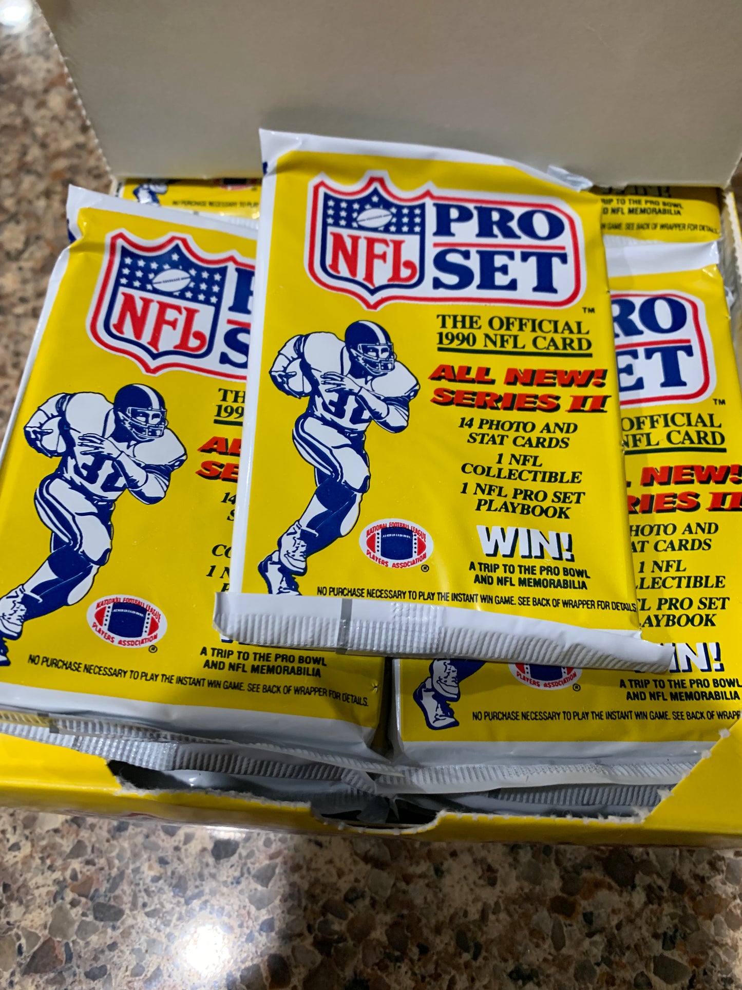 1990 Pro Set Series 2 Football Wax Pack lot of 5 packs