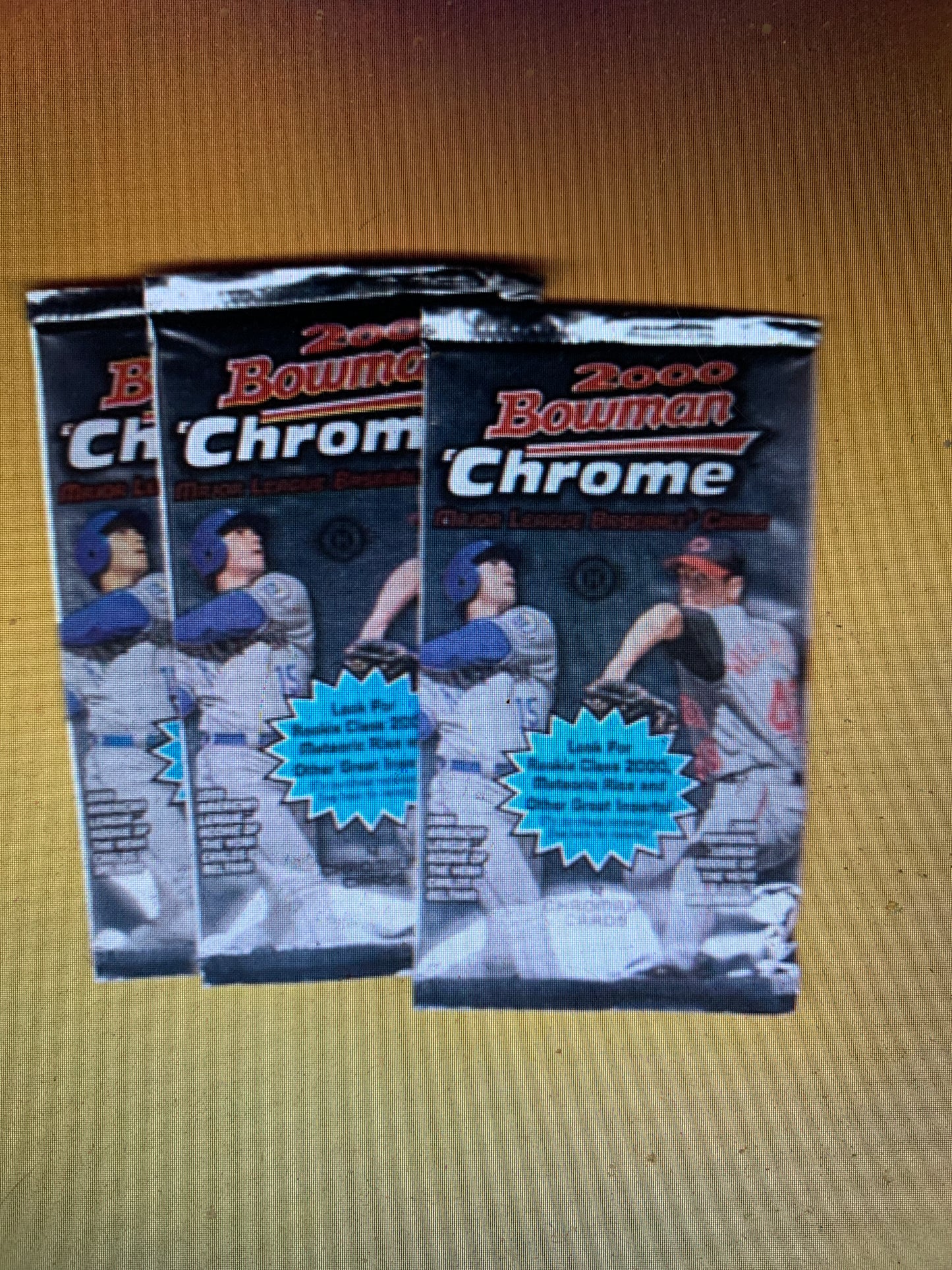 2000 Bowman Chrome Baseball Hobby 3 Packs Sealed Original Stock From Box