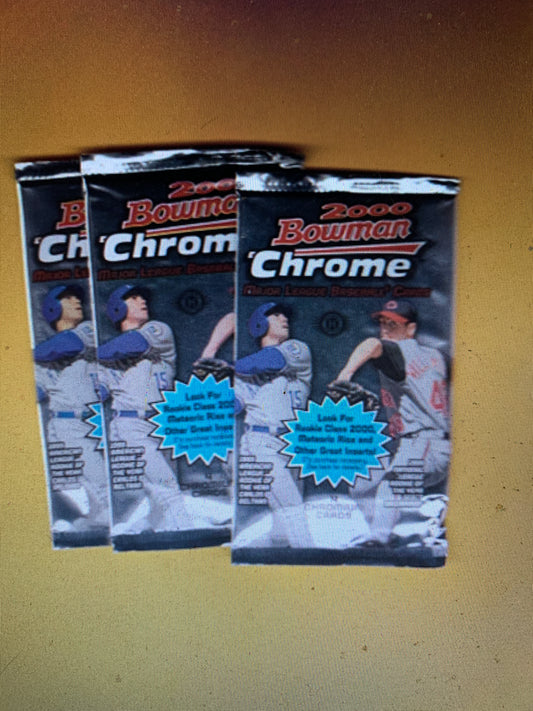 2000 Bowman Chrome Baseball Hobby 3 Packs Sealed Original Stock From Box