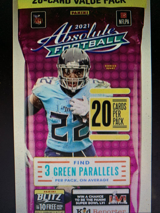 2021 Panini Absolute Football Jumbo Value Pack (Green Parallels!) This Listing is for a single jumbo pack