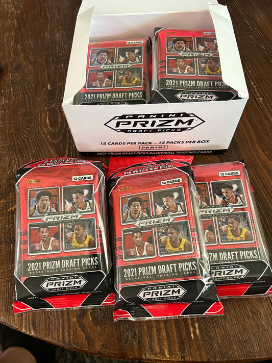 2021/22 Panini Prizm Draft Picks Basketball Cello 3 pack lot. (Red, White, and Blue Prizms!)