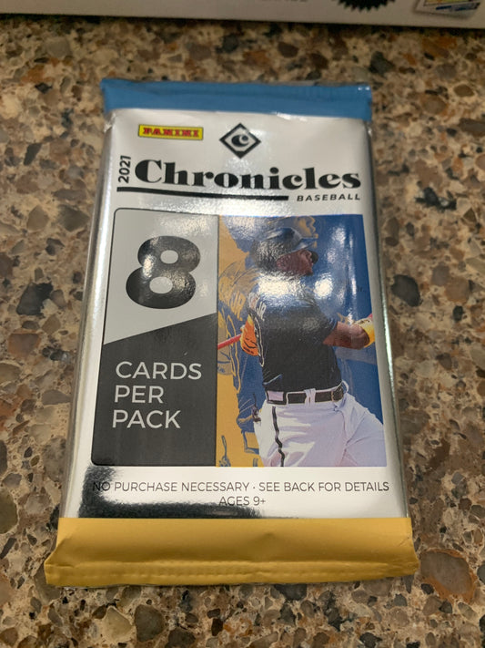 2021 Panini Chronicles Baseball Hobby Single Pack chance to pull newest rookies Franco, Bohm, Bichette and autographs