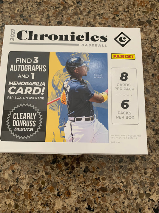 2021 Panini Chronicles Baseball Hobby Box chance newest rookies Franco, Bohm, Bichette and autographs