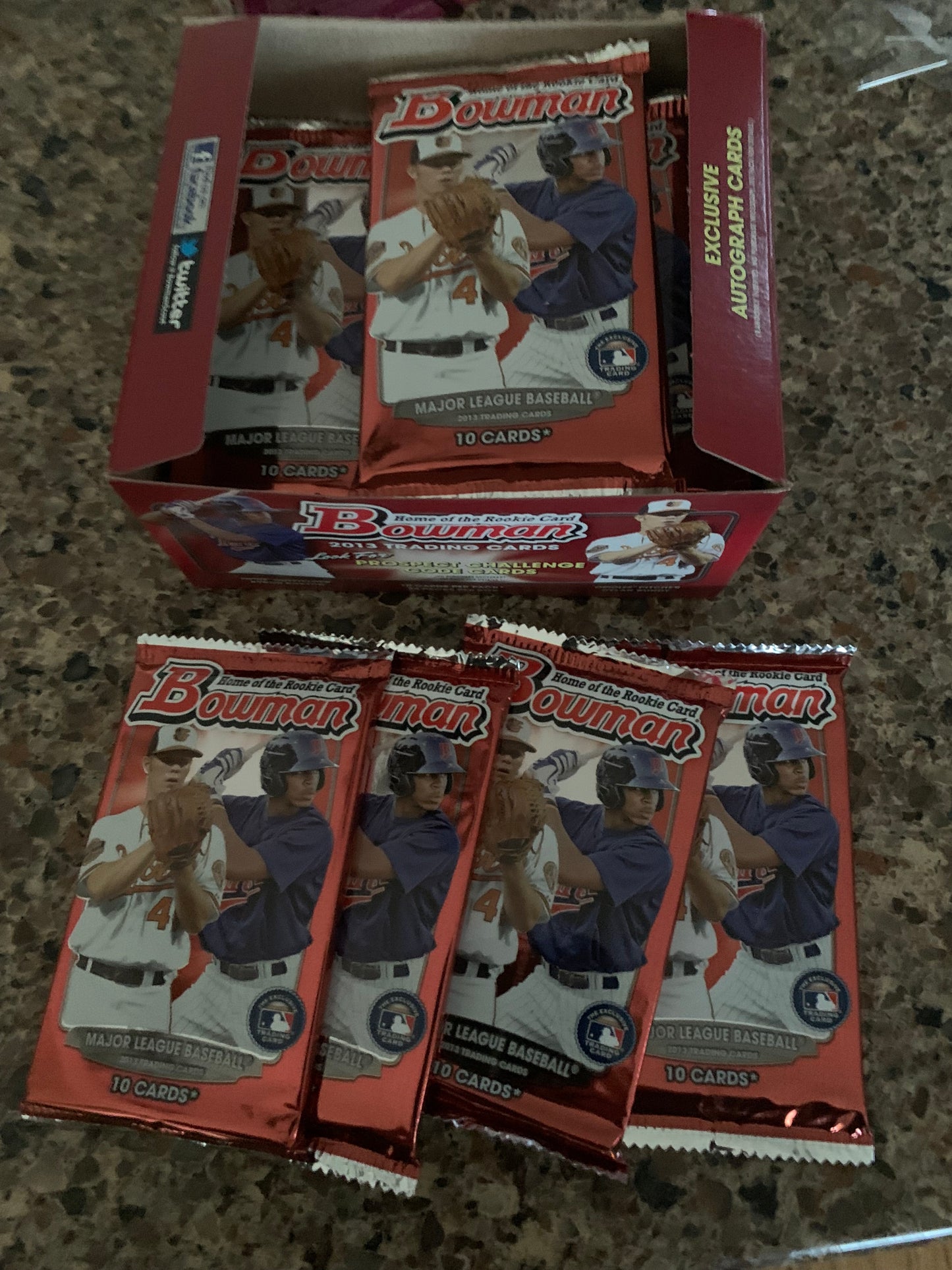 2013 Bowman Baseball Single Pack. Each Pack has 2 bowman chrome per pack look for Manny Machado RC?