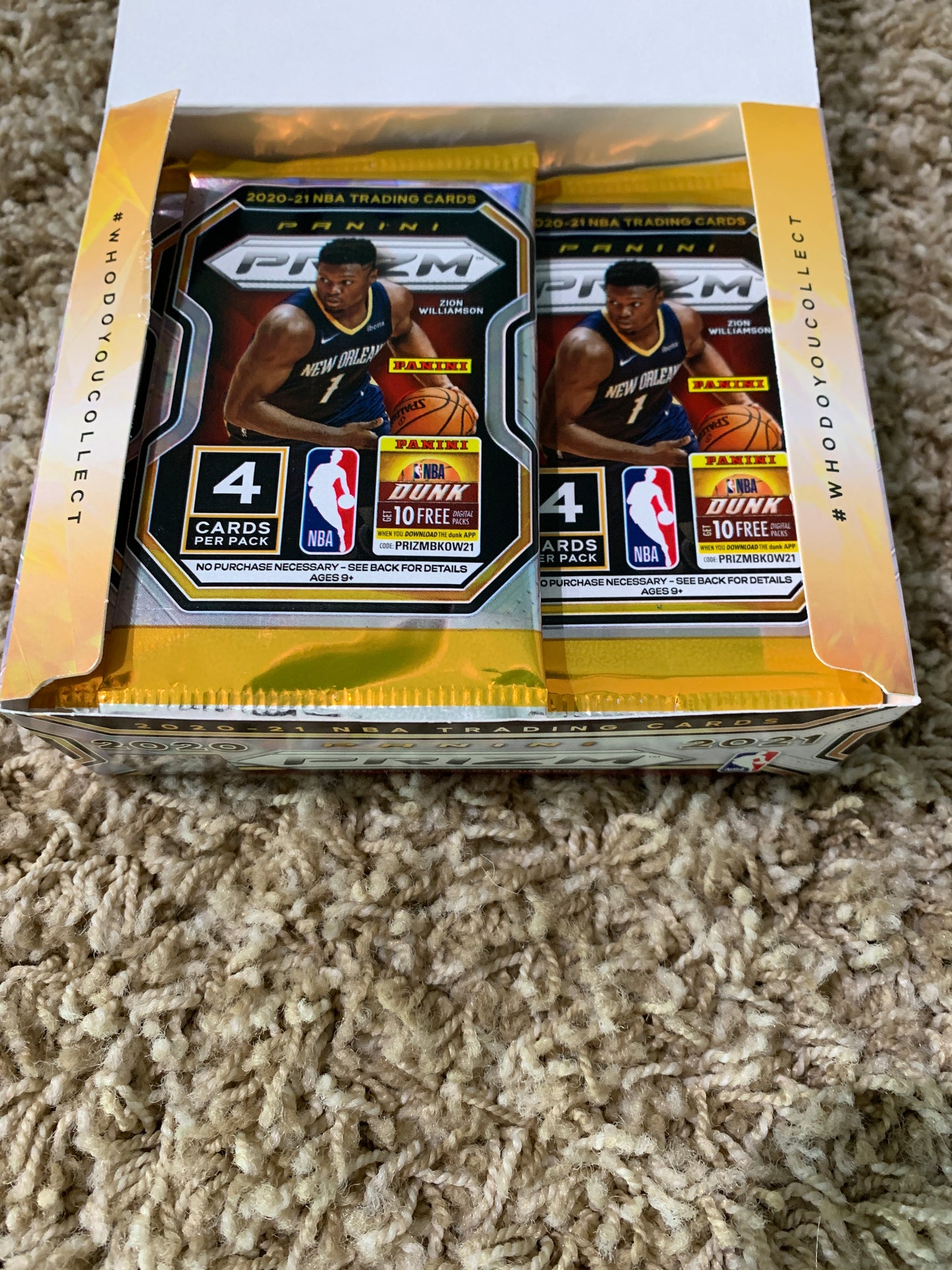 2020-2021 Panini Prizm Basketball Retail Single Pack. 1 auto possible per box, search for rookies Lamelo Ball, Wiseman and Pink Pulsar Prizms