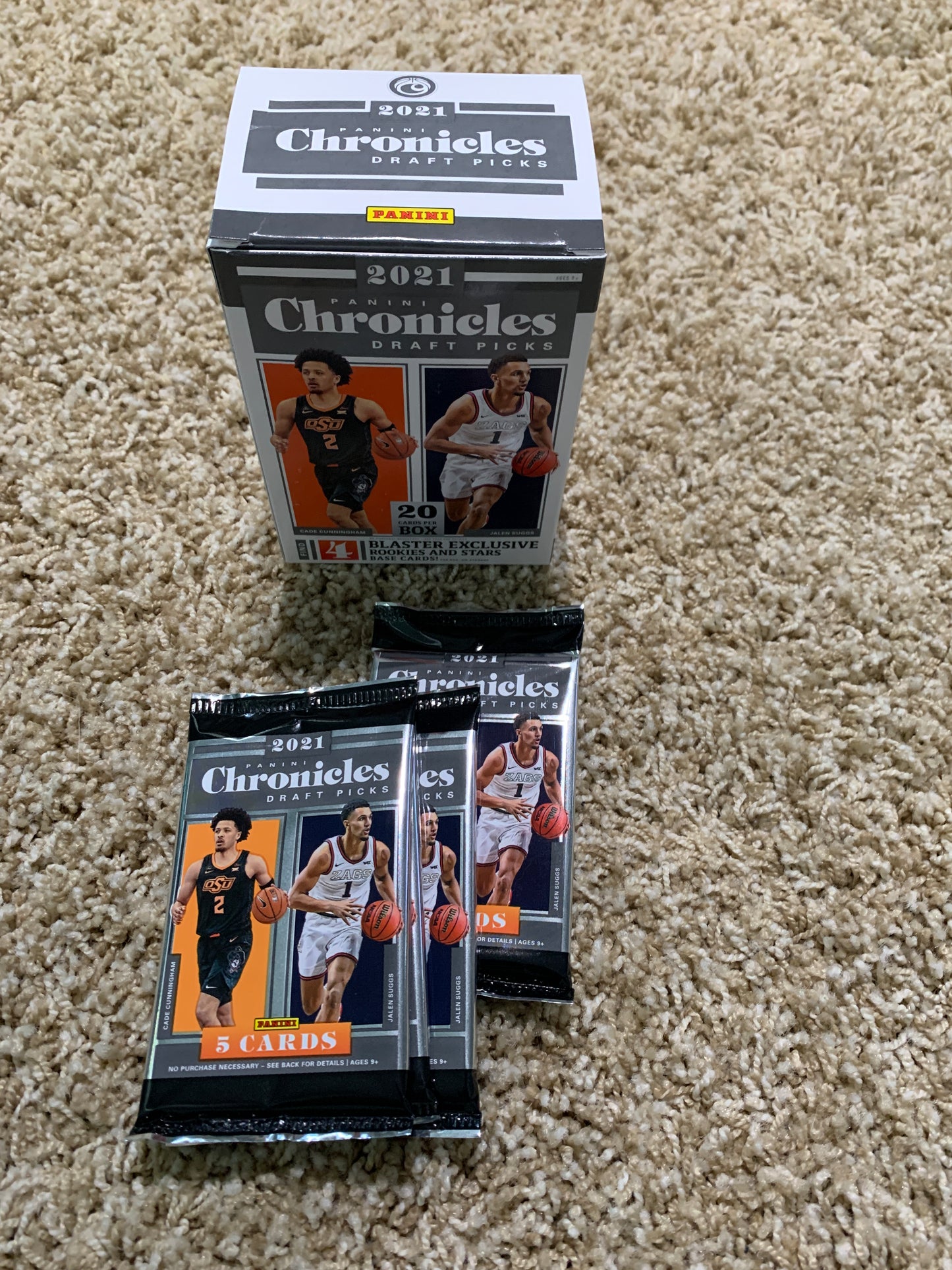 2021 Panini chronicles Draft Picks Blaster Single Pack look for rookies Cade and Suggs plus Blaster Exclusive Cards