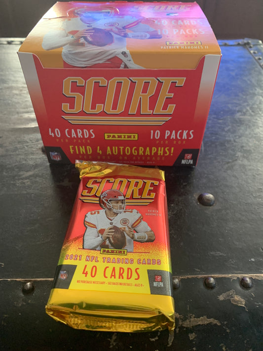 2021 Panini Score Football Hobby Single Pack Look for rookie Jones, Lawrence, Chase, and a chance to Pull an auto from one of these packs