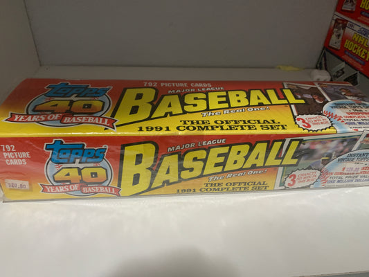 1991 Topps Baseball Complete Set (792) Chipper Jones Rookie