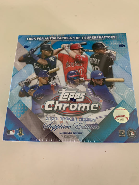 2020 Topps Chrome Update Sapphire Edition Factory Sealed Hobby Box Exclusive