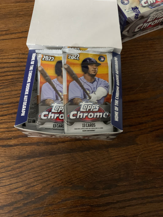 2022 Topps Chrome Jumbo Single Pack Sealed from Jumbo Box