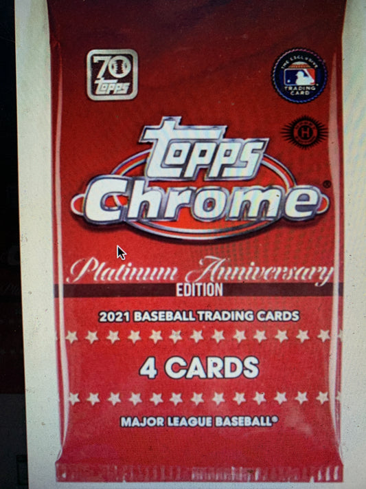 2021 Topps Chrome Platinum Anniversary Baseball Hobby Pack