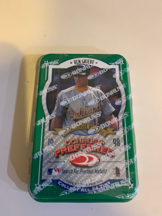 1998 Donruss Preferred Ben Grieve -Donruss Tin. Original sealed Tin Rare Finds