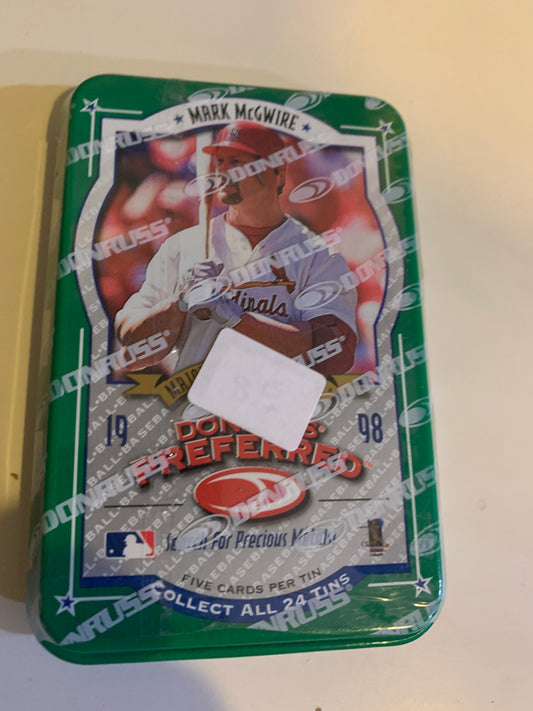 1998 Donruss Preferred Mark Mcgwire -Donruss Tin. Original sealed Tin Rare Finds